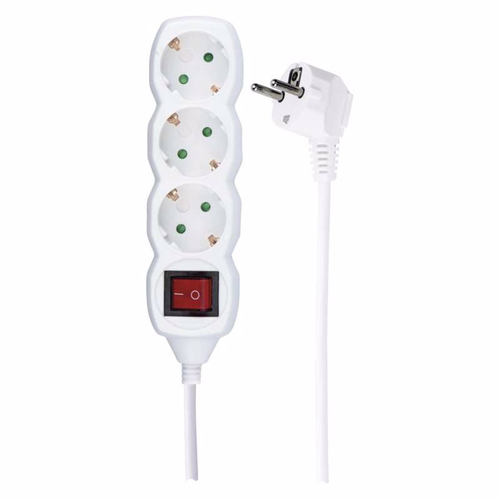 Πολύπριζο 3 Θέσεων Με Διακόπτη 1.5m Καλώδιο (3×1.5)