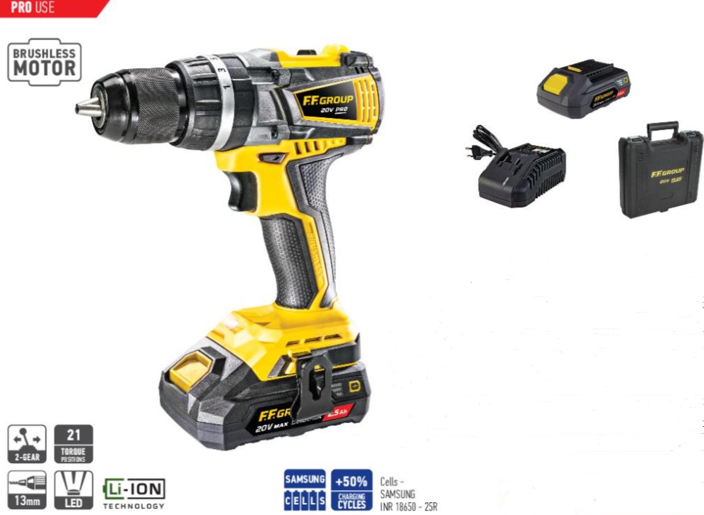 Κρουστικό Δραπανοκατσάβιδο Μπαταρίας CHD/60-BL 20V 2x2.5 Ah PRO 43199