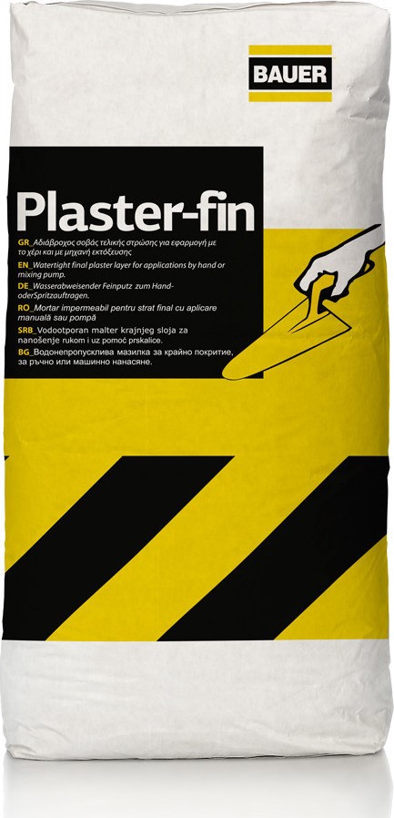 Plaster Fin Ενισχυμένος Ρητινούχος Υδατοαπωθητικός Σοβάς Λευκός Τελικής Στρώσης 25 kg