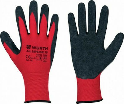 Wurth Multifit Γάντια Εργασίας Latex Κόκκινα No 9