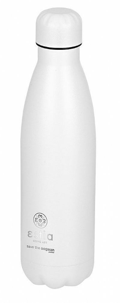 Estia Θερμός Flask Lite Save The Aegean 500ml Matte White