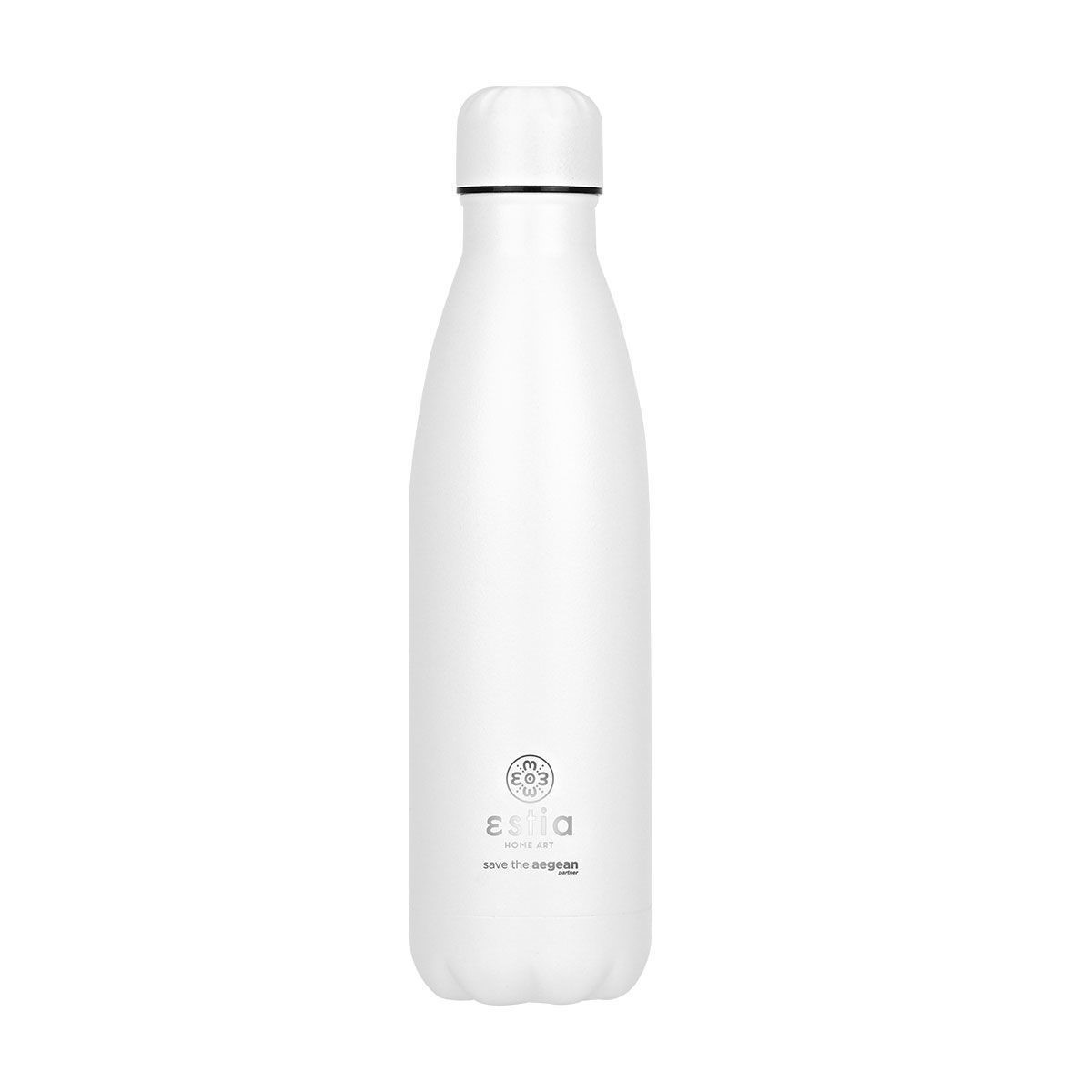 Estia Θερμός Flask Lite Save The Aegean 500ml Matte White