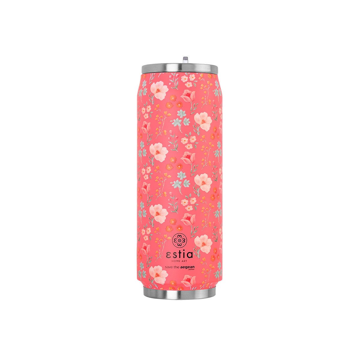 Estia Θερμός Travel Cup Save The Aegean 500ml Bouquet Coral