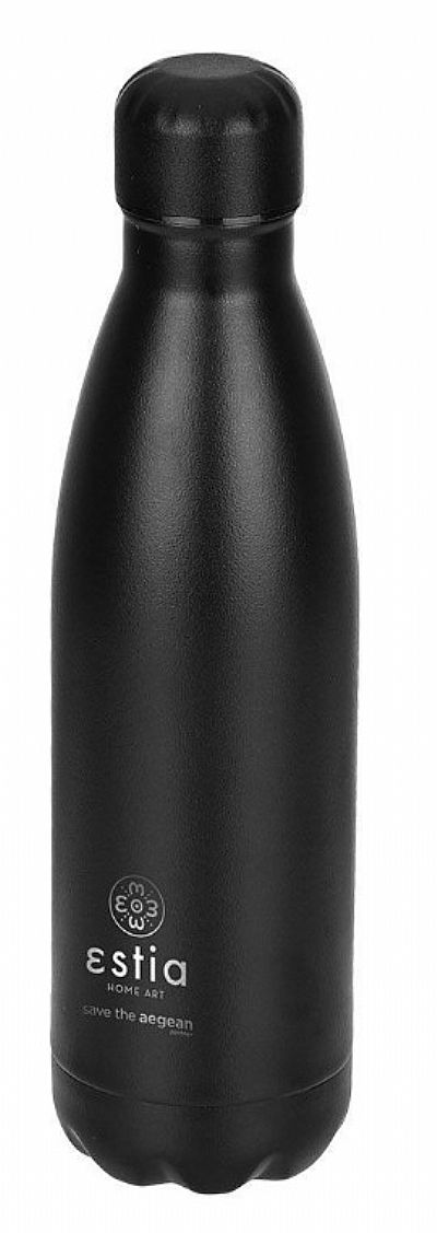 Estia Θερμός Flask Lite Save The Aegean 500ml Midnight Black