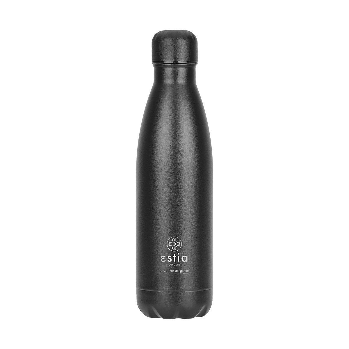 Estia Θερμός Flask Lite Save The Aegean 500ml Midnight Black