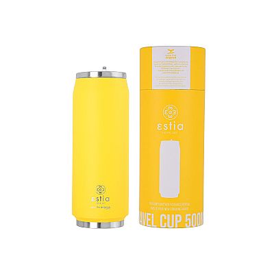 Estia Θερμός Travel Cup Save The Aegean 500ml Pineapple Yellow 