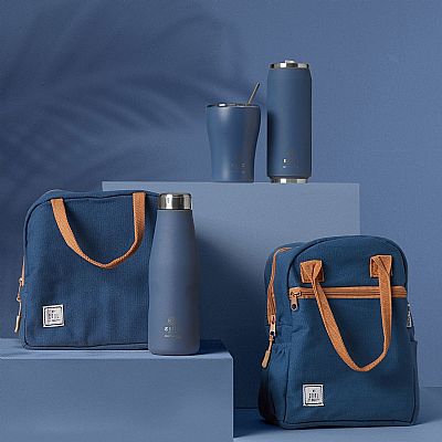 Estia Θερμός Travel Cup Save The Aegean 500ml Denim Blue